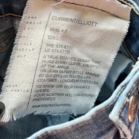 Current/Elliott The Stiletto Skinny Jeans in Powell Womens Size 27 0 Denim - Picture 12 of 12